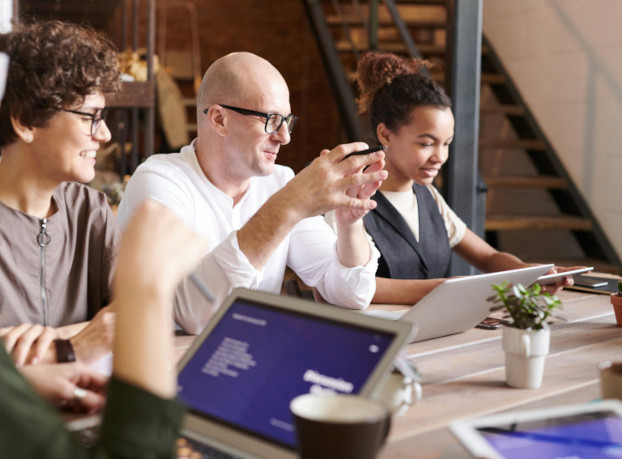 Contractors in a office environment