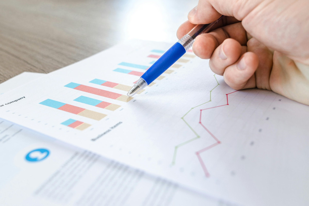 Image of charts and numbers used for financial planning